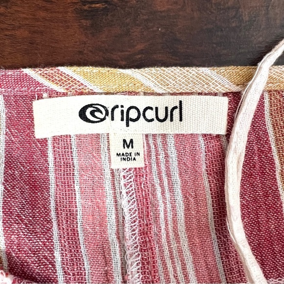 RIP CURL Golden Days Stripe Romper In Bone Open Back Size Medium - Picture 9 of 11